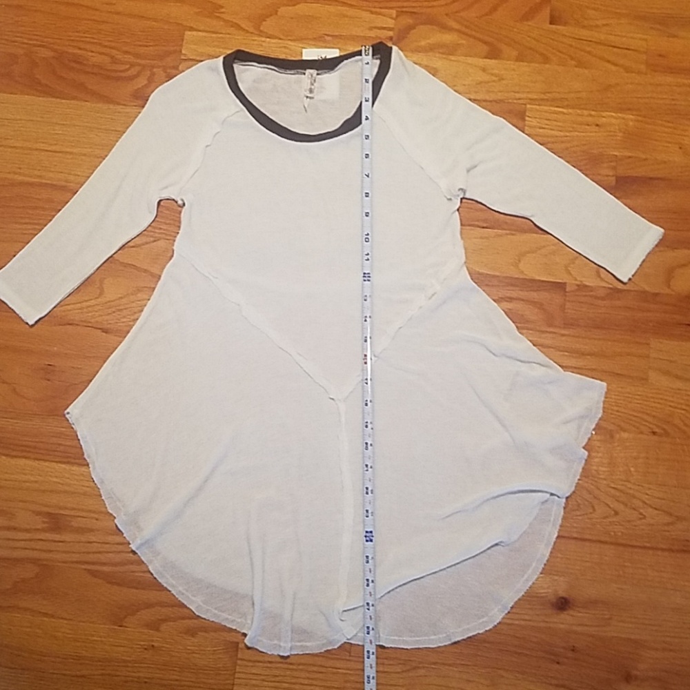 Free People Weekend Layering  3/4 Sleeve White Top - Picture 4 of 8
